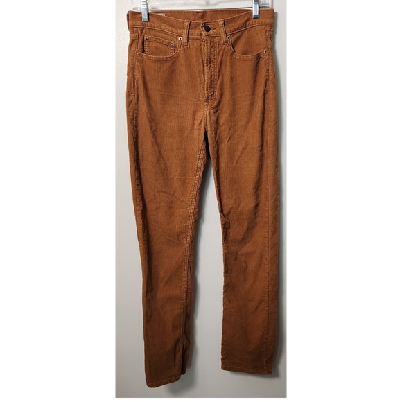 GAP Pants - Gap Cigarette High Rise Brown Corduroy Pants Size 28 6 Tall Cotton Spandex
